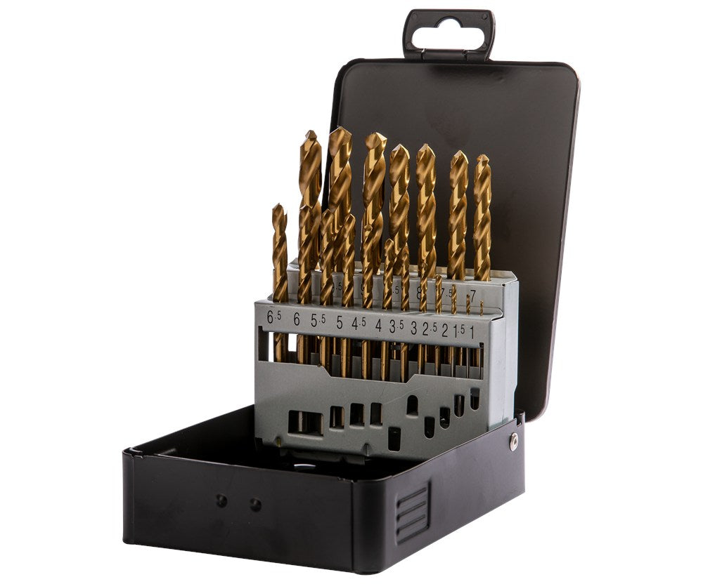 Labor Metaalborenset DIN338 HSS-G Geslepen TiN gecoat 19-delig 1-10mm x0.5mm 1DS