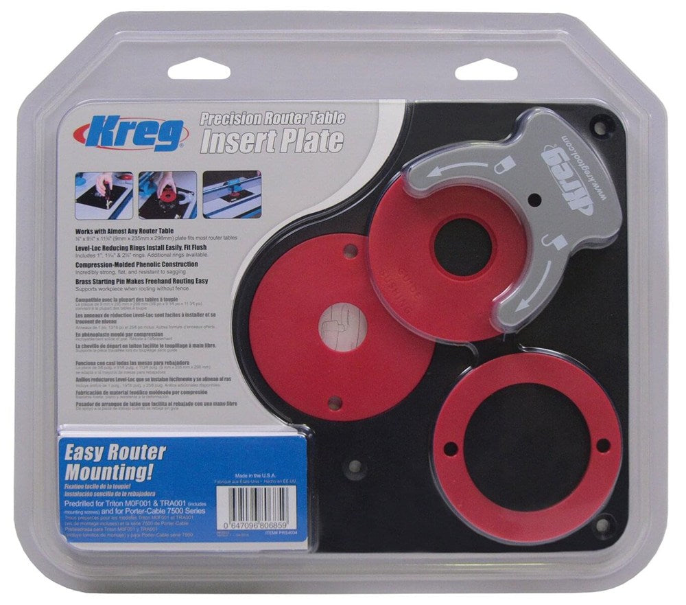 Kreg Precisie-freestafelinlegplaat - Voorgeboord PRS4034