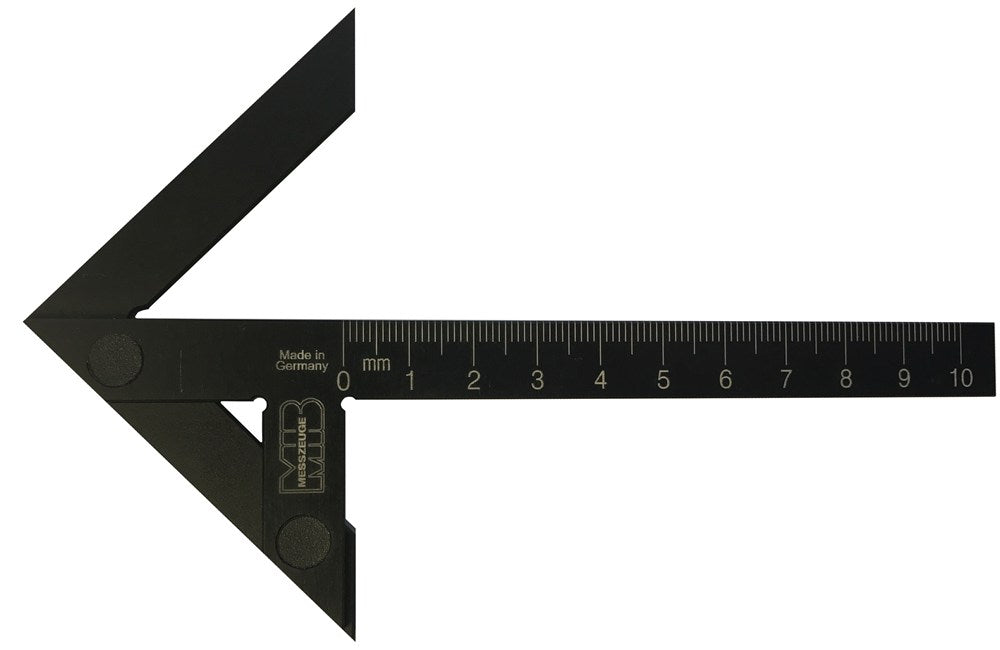 Centreerwinkelhaak precisie 400x240mm "TOP" uit gehard zwart aluminium