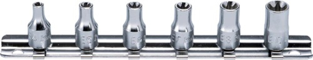 1/4" 6 dlg set doppen op rail E4-E10