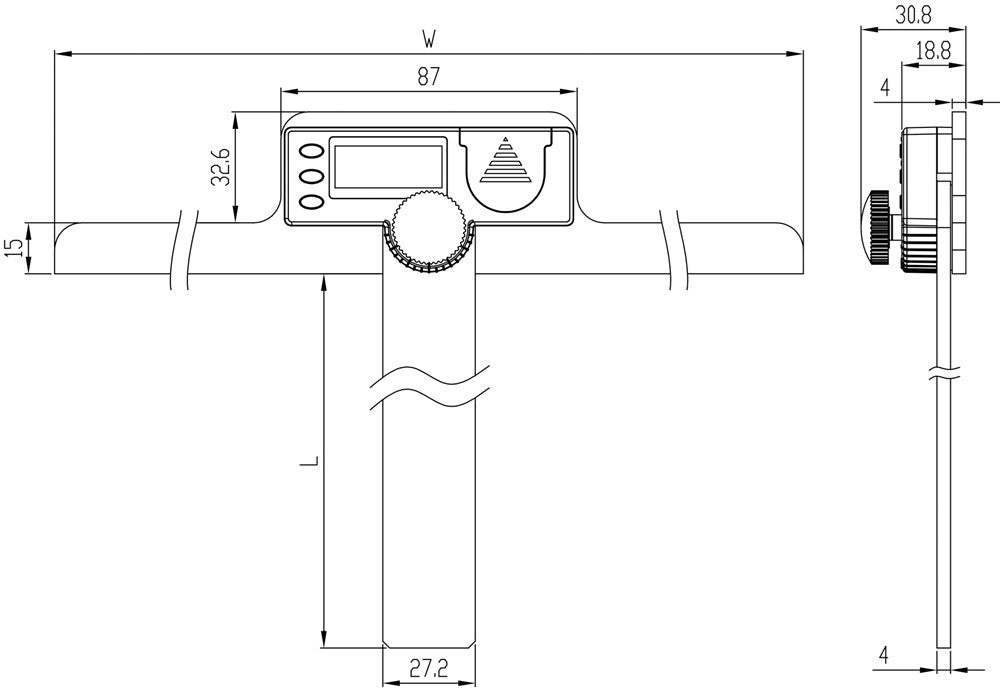 Digitale hoekmeter 120x150mm 0-180 graden, aflezing 0,05 graden