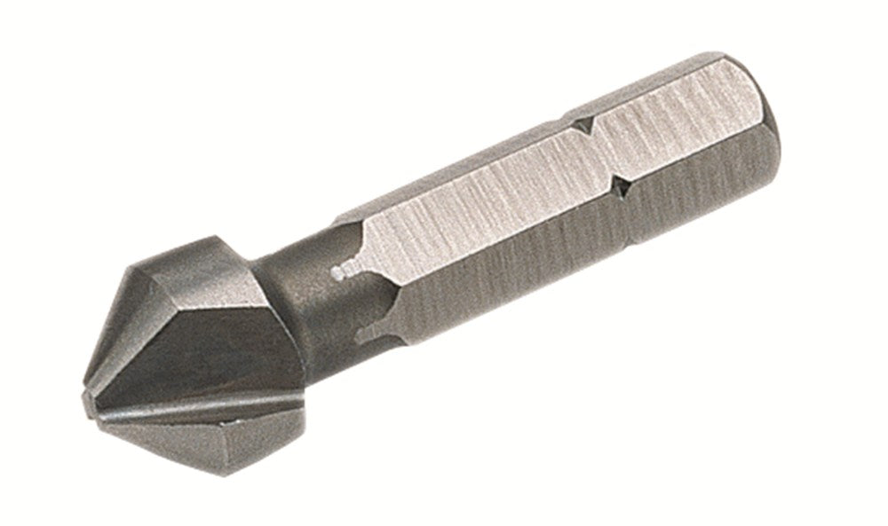 Q.C.3 verzink-bit-set, 90° - 3 snijder, met 1/4" zeskant opnameschacht, 6,3 - 20,5 mm