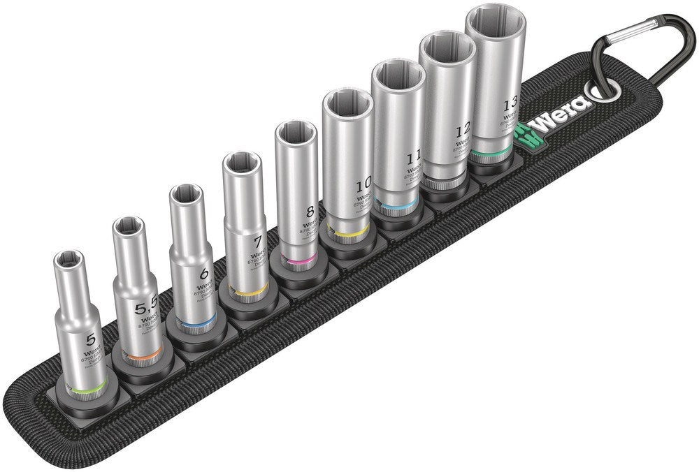 BELT A DEEP 1 DOPPEN SET, MET 1/4" -AANDRIJVING, 9-DELIG