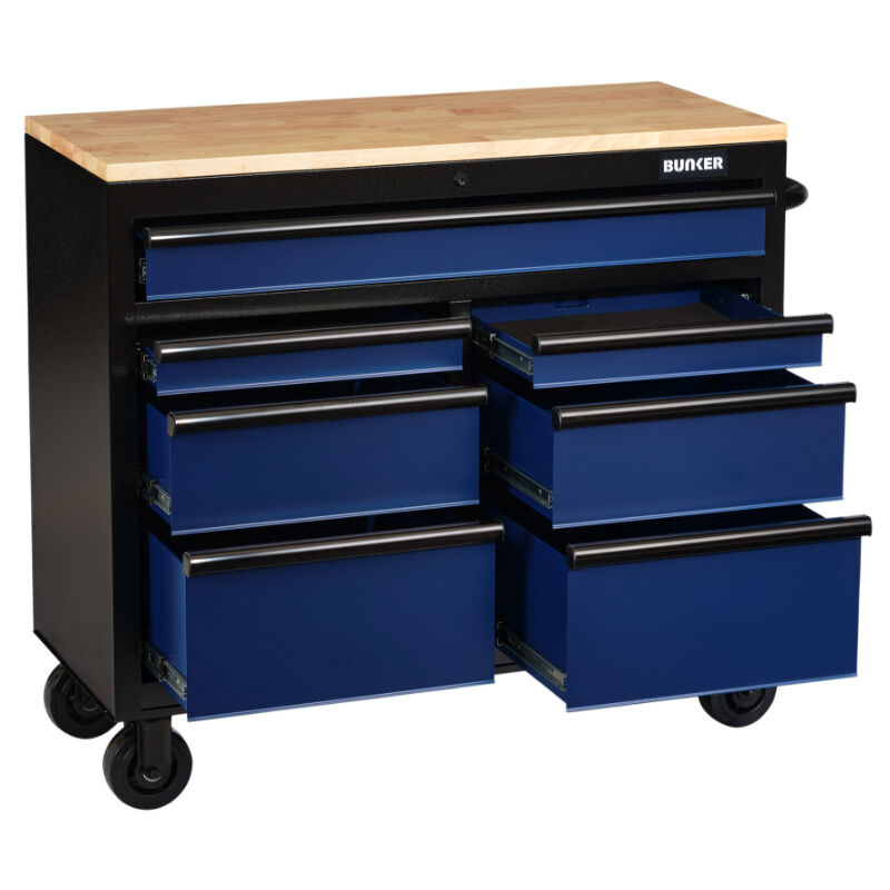 BUNKER Gereedschapswagen/werkbank, 104cm, blauw (D27210)