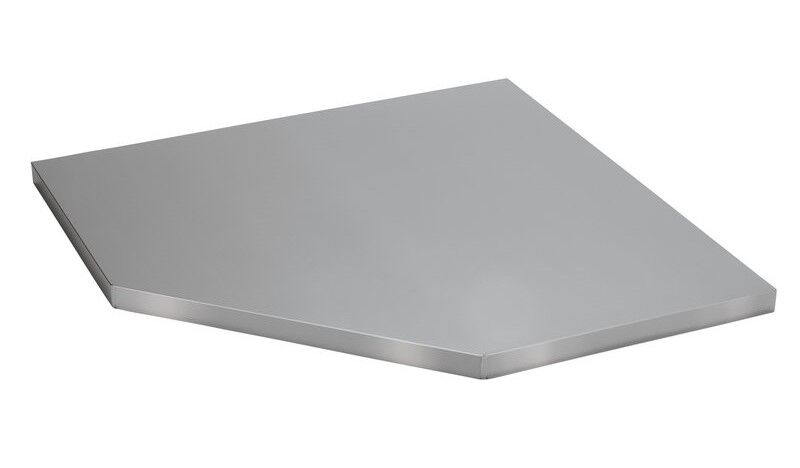 BUNKER Modulaire roestvrijstalen werkblad voor hoekkast, 87cm (D27462)
