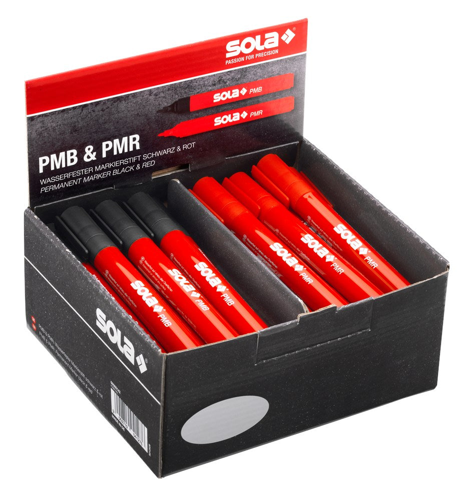 SOLA Set permanent markers zwart/rood PMBR SET