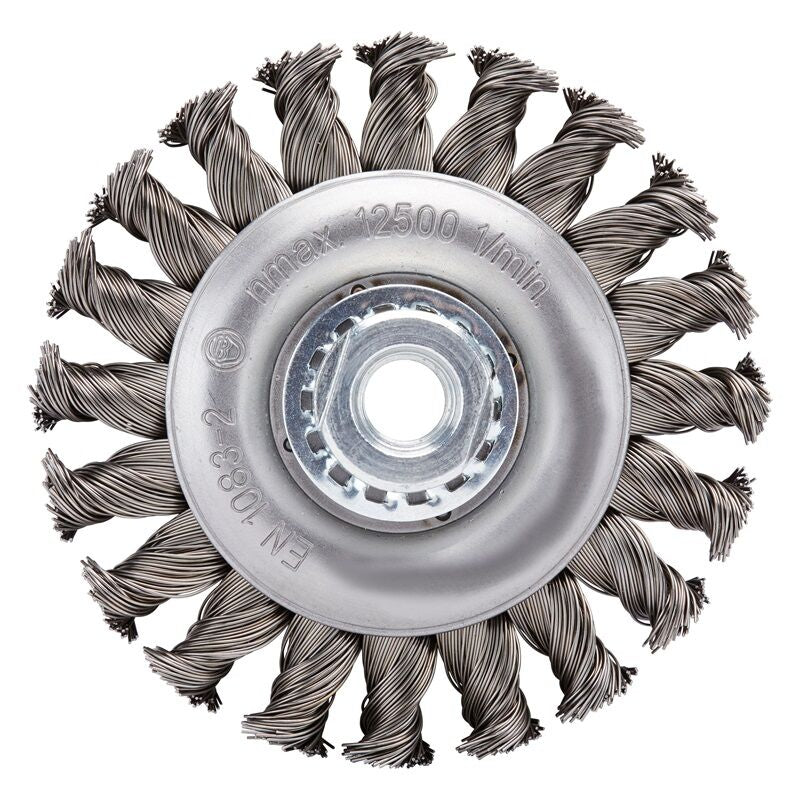 Schijfborstel Ø115mm, M14, 12500rpm, gevlochten (R353364)