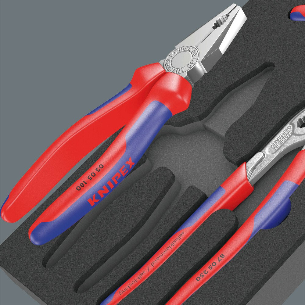 9780 Schuiminzet met KNIPEX tangen,3-dlg 1 x 180; 1 x 250; 1 x 160
