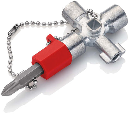 KNIPEX 00 11 02 Schakelkastsleutel voor alle standaard schakelkasten en afsluitsystemen 44 mm