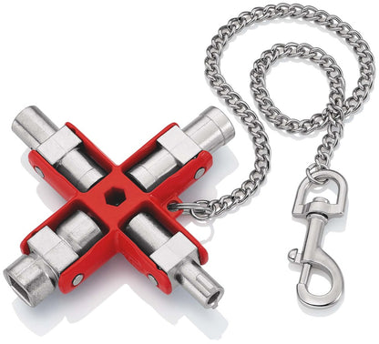 KNIPEX 00 11 06 Universele sleutel voor alle standaard schakelkasten en afsluitsystemen 96 mm
