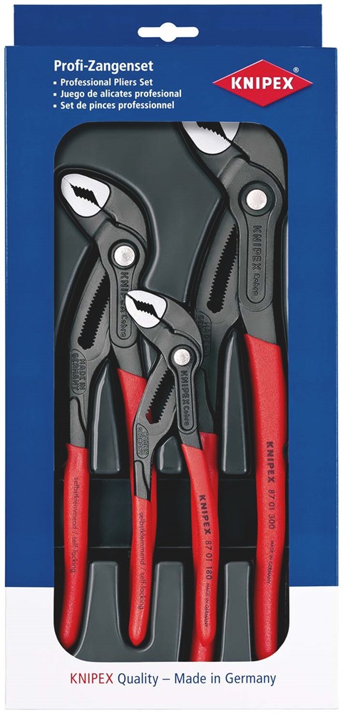 KNIPEX 00 20 09 V02 Cobra®-set 1 x 87 01 180, 1 x 87 01 250, 1 x 87 01 300
