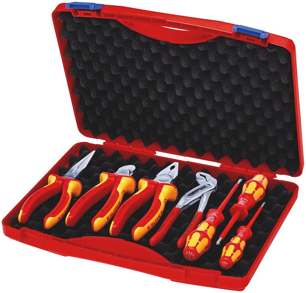 KNIPEX 00 21 15 Gereedschapsbox "RED" Electro Set 2 7-delig 275 mm