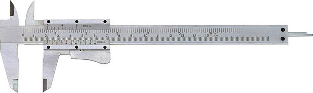 Schuifmaat "ECONOMY" WS 150x40mm met momentblokkering, mat verchroomd in etui