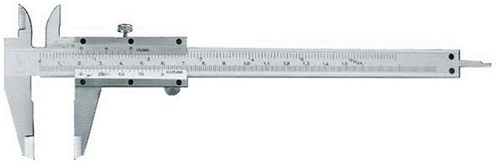 Schuifmaat "ECONOMY" WS 200x50mm met vastzetschroef, mat verchroomd in etui