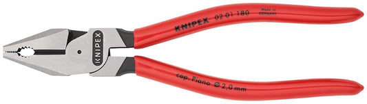 KNIPEX 02 01 180 Kracht-Kombitang met kunststof bekleed zwart geatramenteerd 180 mm