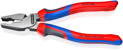 KNIPEX 02 02 200 Kracht-Kombitang met comfortgrepen zwart geatramenteerd 200 mm