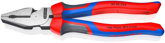 KNIPEX 02 02 225 Kracht-Kombitang met comfortgrepen zwart geatramenteerd 225 mm