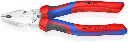 KNIPEX 02 05 180 Kracht-Kombitang met comfortgrepen verchroomd 184 mm