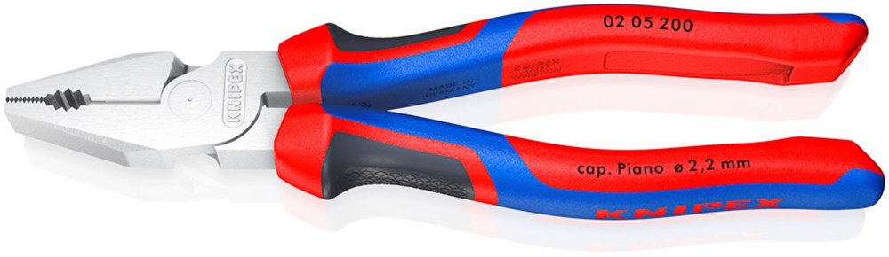 KNIPEX 02 05 200 Kracht-Kombitang met comfortgrepen verchroomd 200 mm