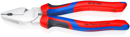 KNIPEX 02 05 200 Kracht-Kombitang met comfortgrepen verchroomd 200 mm