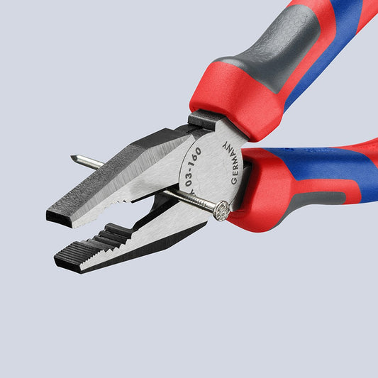 KNIPEX 03 02 160 Kombitang met comfortgrepen zwart geatramenteerd 160 mm