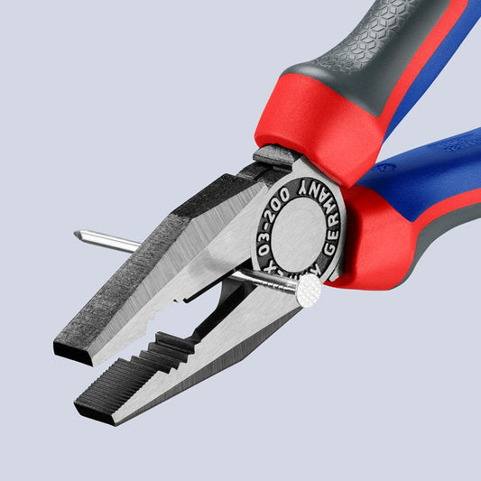 KNIPEX 03 02 200 Kombitang met comfortgrepen zwart geatramenteerd 200 mm