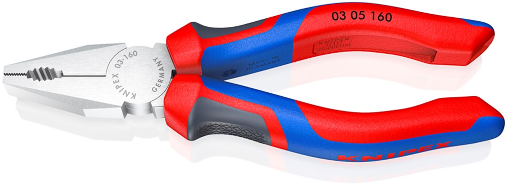 KNIPEX 03 05 160 Kombitang met comfortgrepen verchroomd 160 mm