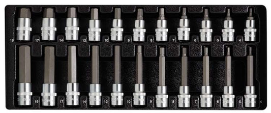 1/2" Doppenset inbus, kort+lang, 22dlg, M-module