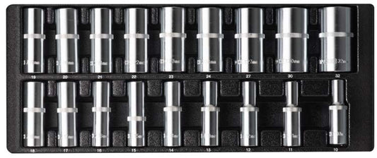 1/2" Doppenset lang, 18dlg, M-module