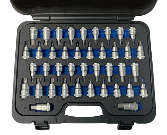 1/2" Doppenset torx/inbus/veeltand/ribe, 40dlg
