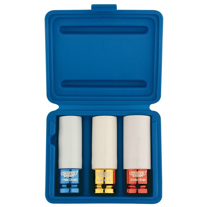 1/2" Krachtdoppenset, lang dunwandig, 3dlg (D30630)