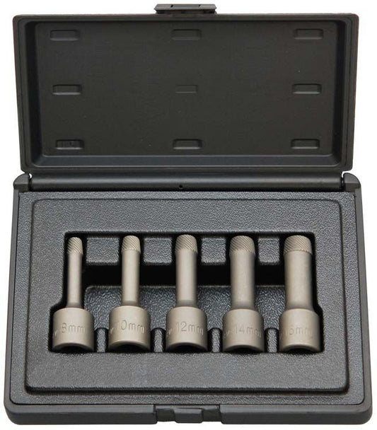 1/2" Spiraal doppenset, 5dlg, ext.