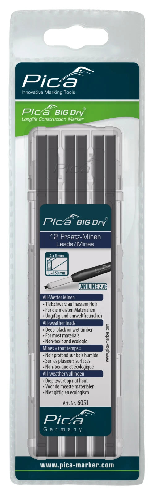 Pica BIG Dry 6051 Navulling grafiet/zwart