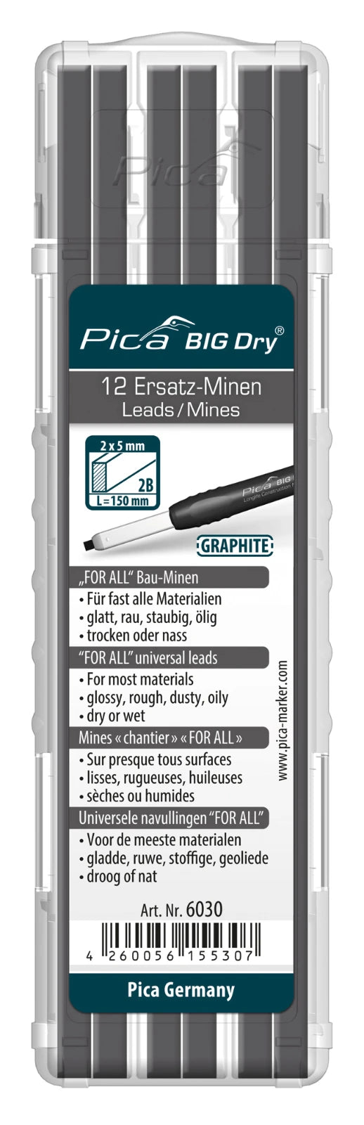 Pica BIG Dry 6030 Navulling grafiet 2B