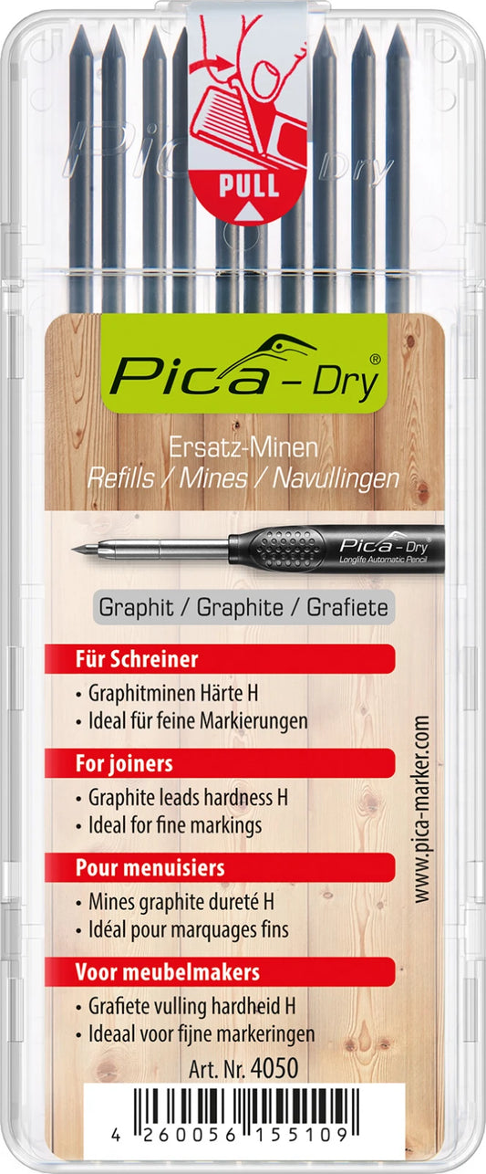 Pica Dry 4050 Navulling grafiet voor Timmerman - 10 staafjes