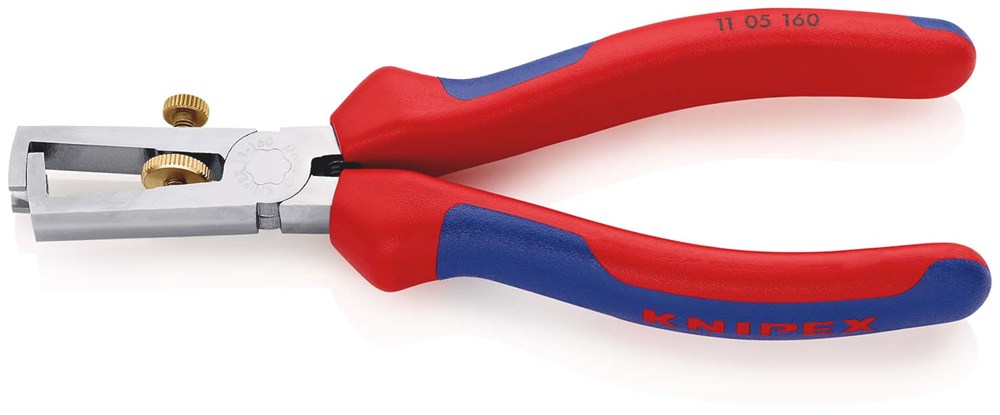 KNIPEX 11 05 160 Afstriptang met openingsveer, universeel met meer-componenten greep verchroomd 160