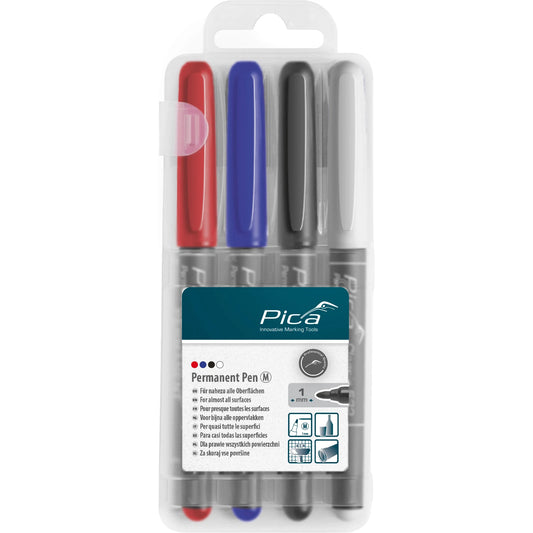 Pica Classic 534/04 Permanent Pen in 4 kleuren Medium 1.0 mm