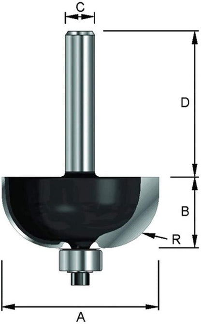 Holprofielfrees HM R5 met lager
