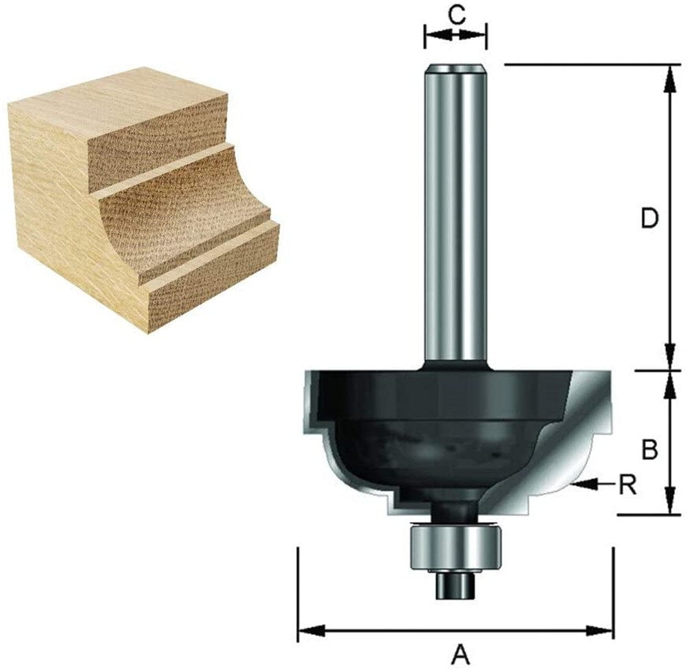 Duivejagerfrees HM R6.35 Met lager kolf 8mm