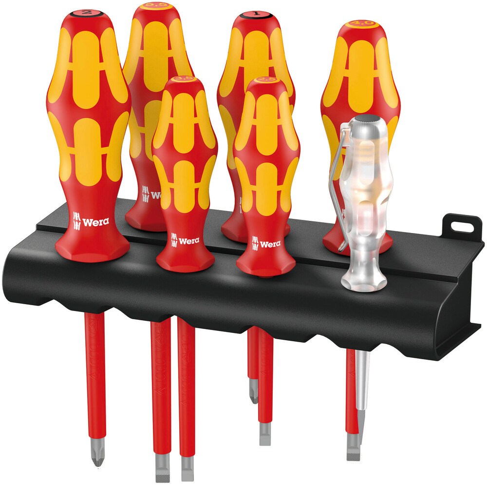 160 I/165 I/7 SCHROEVENDRAAIERSET KRAFTFORM PLUS SERIE 100 + SPANNINGSZOEKER + HOUDER, 7 -DELIG