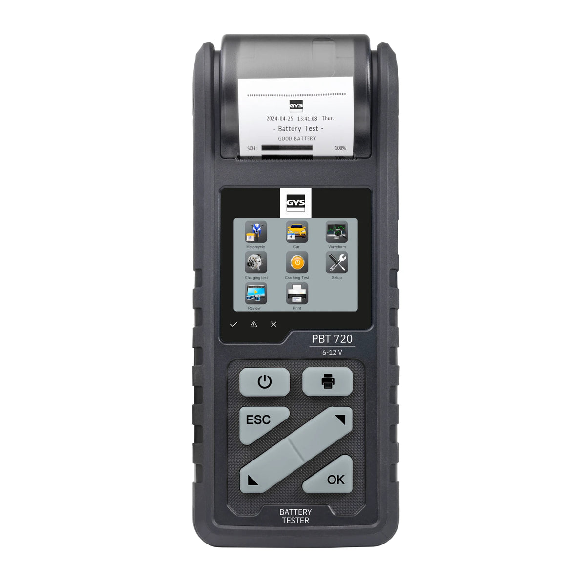 GYS Batterijtester PBT 720 met printer