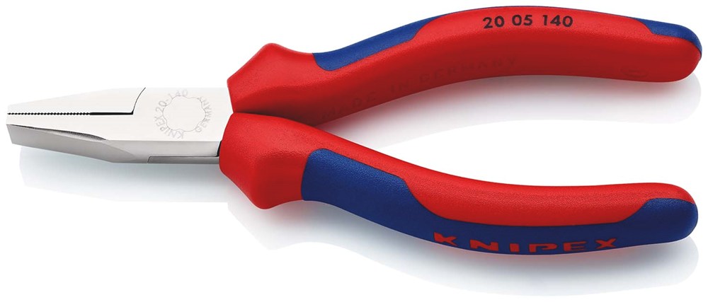 KNIPEX 20 05 140 Platbuigtang met meer-componenten greep verchroomd 140 mm