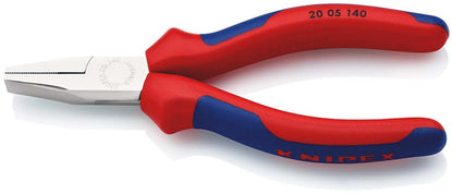 KNIPEX 20 05 140 Platbuigtang met meer-componenten greep verchroomd 140 mm
