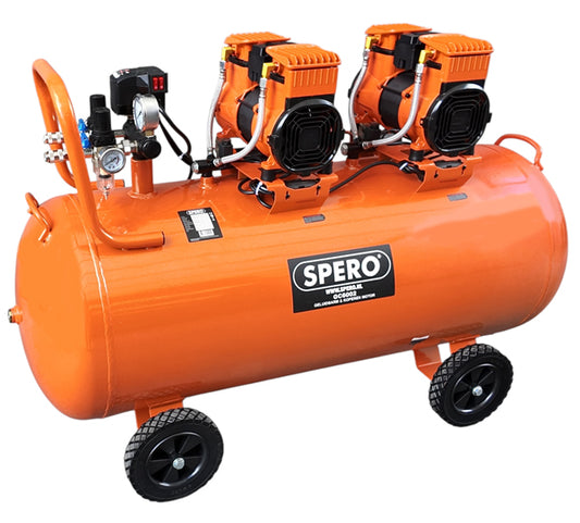 200Ltr - 2960W-4PK HIGH SPEED 500 L/min Olievrije Silent Compressor 2800T/minn 68dB SPERO - 9Bar