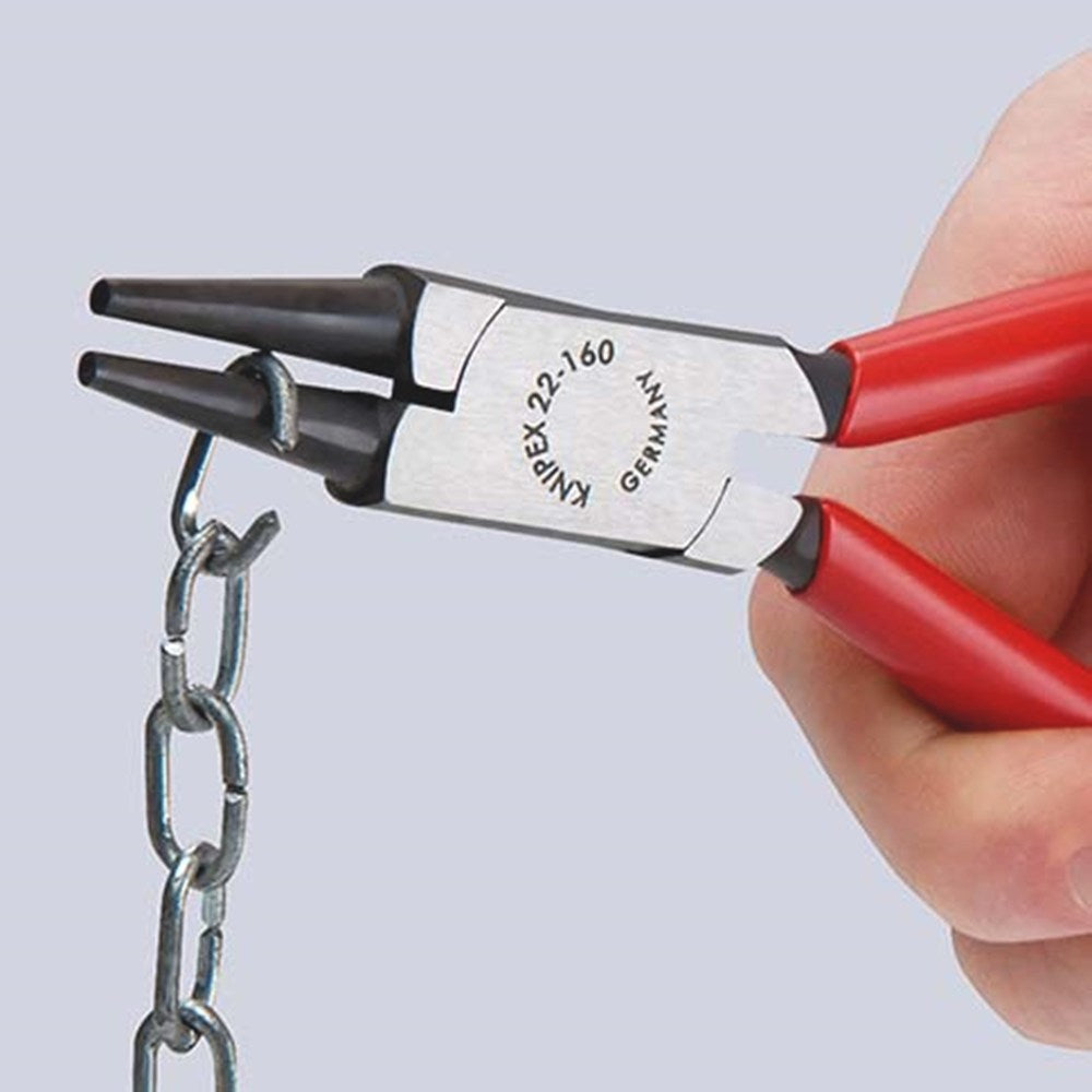KNIPEX 22 05 140 Rondbuigtang met meer-componenten greep verchroomd 140 mm