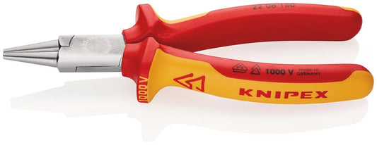 KNIPEX 22 06 160 Rondbuigtang geïsoleerd met meer-componentengrepen, VDE-getest verchroomd 160 mm