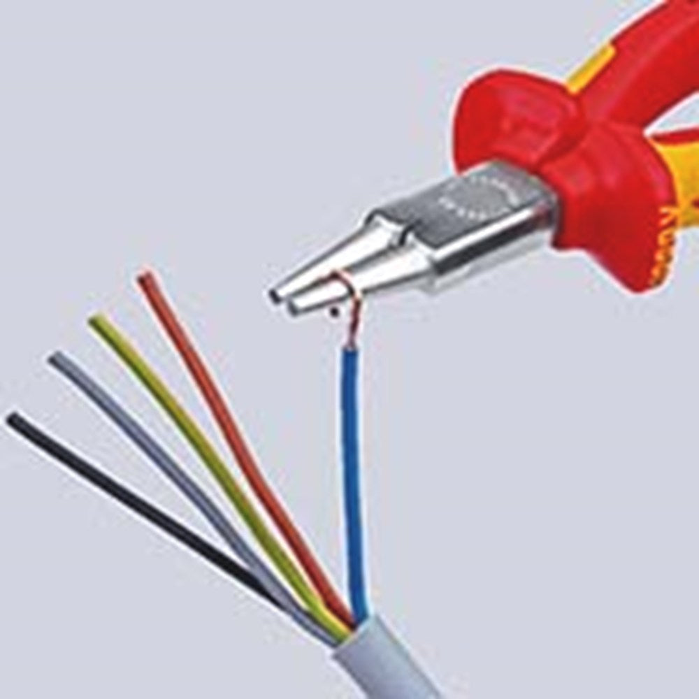KNIPEX 22 06 160 Rondbuigtang geïsoleerd met meer-componentengrepen, VDE-getest verchroomd 160 mm
