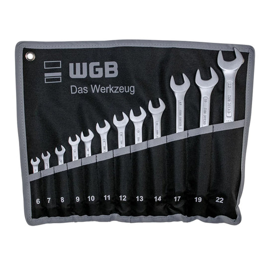 ringsteeksleutelset in roltas, 6-22mm, doorgezette ring, DIN 3113 B
