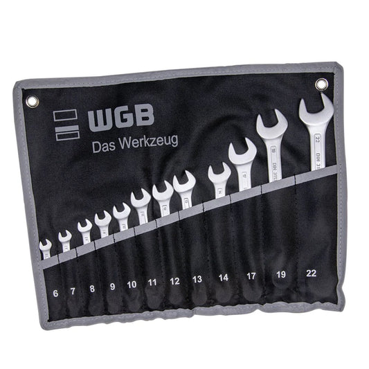 ringsteeksleutelset in roltas, 8-19mm, DIN 3113 A