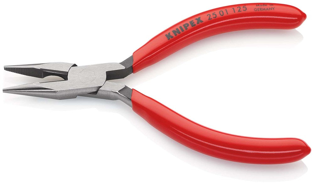 KNIPEX 25 01 125 Platspitse tang met zijsnijder (radiotang) met kunststof bekleed zwart geatramentee